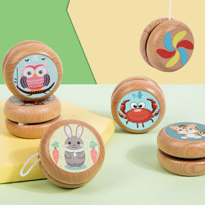 <span class=keywords><strong>Yoyo</strong></span> en bois miniature en forme de tambour pour enfants, jouets éducatifs de dessin animé, vente en gros, cadeau classique traditionnel, fournitures pour stands - Product Image 1