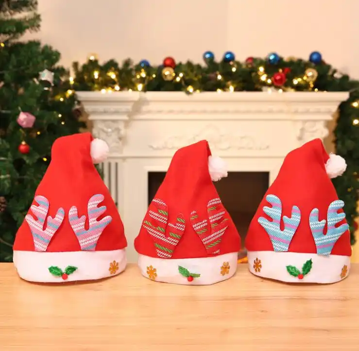 Светодиодный светильник, Рождественское украшение, шапка с Санта-Клаусом, красно-белая, головной убор для праздника, вечеринки, подарок для детей и взрослых, оптовая продажа