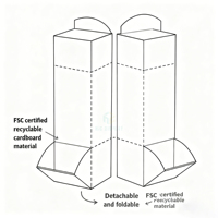 Boîtes de présentation créatives personnalisées pliables écologiques en carton ondulé pour comptoir PDQ à gravité inversée pour la vente au détail