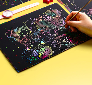 Cầu Vồng <span class=keywords><strong>Scratch</strong></span> Nghệ Thuật DIY Thẻ Sáng Tạo Ma Thuật Đầy Màu Sắc Giấy Vẽ Phim Hoạt Hình Phong Cách Quà Tặng Giấy Thủ Công Mỹ Nghệ - Product Image 4