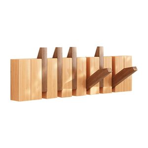 Wooden Wall Mounted <b>Clothes</b> Rack Piano Keys Design Coat Hook Entryway <b>Storage</b> Organizer Living Room Key Umbrella Holder - Product Image 5