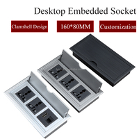Prise de courant escamotable encastrée avec 3 prises CA et USB pour bureau, table de conférence, poste de travail – Prise UK/US