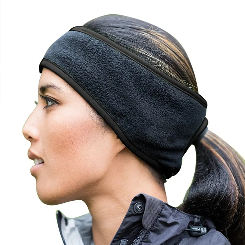 Thể Thao Mùa Đông Head Band Tai Ấm Đi Xe Đạp Khăn Lông Cừu Hoa Headband Polar Fleece Hairband