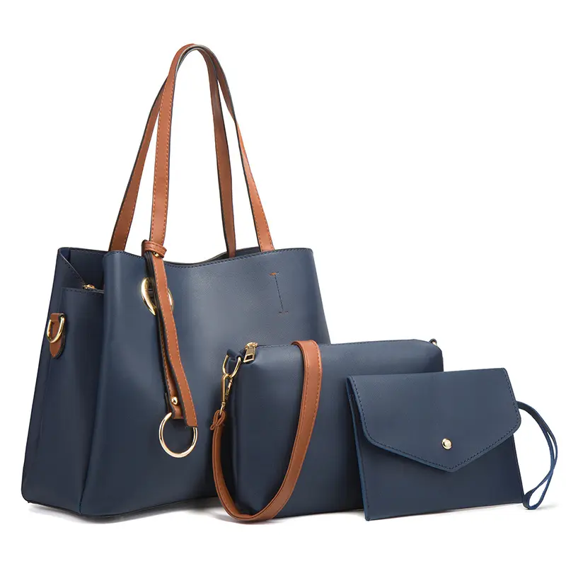 Luxury Shoulder Tote Pu Leather Office Multi Color Custom Fashion Bag Set Handbags Women Bag