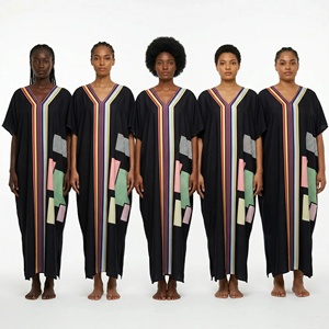 Robe ample imprimée col en V anti-statique, nouvelle collection printemps 2026, élégante et douce, <span class=keywords><strong>grande</strong></span> <span class=keywords><strong>taille</strong></span>, pour femmes africaines, style transfrontalier euro-américain - Product Image 2