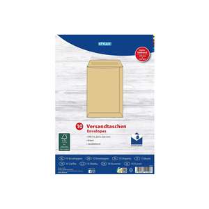 Sobres de correo STYLEX DIN C4 adhesivo húmedo marrón 10 piezas - Product Image 2