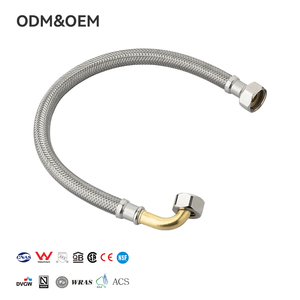 Tubo Flessibile per Acqua in Acciaio Inox Intrecciato PPW con Raccordo in Ottone per Impianti Idraulici, Connettore per Rubinetto e WC, Resistente e Antigoccia - Product Image 1