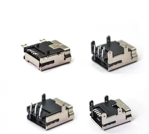 USB Charging Port Mini USB female 10 Type Flat Edge SMT dip 5 Pin Connector Socket For Samsung for Huawei mobile Charging Port