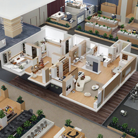 专业建筑师室内3D设计服务现代设计房地产陈列室3D最大建模木材建筑渲染