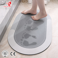 Tapis de bain en diatomite doux, tapis de salle de bain avec logo personnalisé, antidérapant, séchage rapide, super absorbant