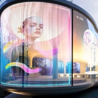 Película LED Transparente Flexible Adhesiva para Ventanas, Color RGB, IP65, para Ascensores, Fácil Instalación, Video Wall LED Interior