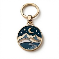 Porte-clés personnalisé en alliage de zinc, émail souple, paysage montagneux, médaille gravée au laser, cadeau promotionnel, souvenir durable et épais