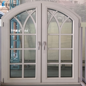 Bán buôn nhôm mạ gỗ thiết kế cửa sổ cửa sổ pháp cong mô hình bằng gỗ cửa sổ - Product Image 1