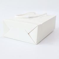 Emballage cadeau de luxe sac en papier Shopping avec propre Design, sac en papier blanc moyen grand pour vêtements, pantalons, bijoux à capuche