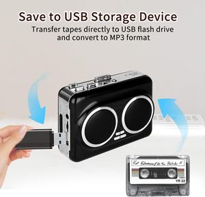 Reproductor de Casetes Retro con Conversión de Casete a <span class=keywords><strong>MP3</strong></span>, Altavoces Dobles con Función de Retroceso Automático, Compatible con Auriculares, Reproductor de Música USB - Product Image 6