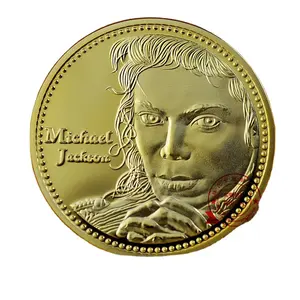 Presente personalizado mj fãs rei da música pop banhado a ouro michael jackson coin