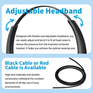ชุดหูฟัง USB พร้อมไมโครโฟนตัดเสียงรบกวนหูฟังคอมพิวเตอร์สเตอริโอสำหรับธุรกิจ Skype softphone ศูนย์ H76D สำนักงาน - Product Image 3
