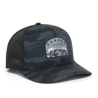 Topi Snapback Premium 6 Panel Custom Grosir dengan Lubang Laser Cut, Patch Logo, Cetak Sublimasi, Motif Camo untuk Berburu dan Memancing di Luar Ruangan