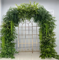 Décoration de mariage passerelle entrée toile de fond ronde feuille verte plante tropicale verdure arc toile de fond