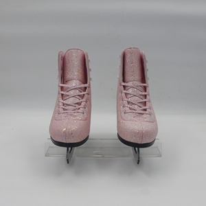 Patins à <span class=keywords><strong>glace</strong></span> élégants pour unisexe avec un motif floral charmant et des lacets roses vibrants avec lame en acier inoxydable - Product Image 5