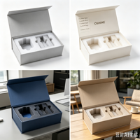 Boîte cadeau magnétique de luxe personnalisée en velours et EPE pour cosmétiques, huiles essentielles, ornements en céramique, accessoires électroniques