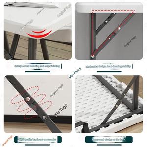 Wholesale Modern Heavy Duty <strong>Foldable</strong> 6ft 8ft 10-Person <strong>Garden</strong> Party Rectangular White HDPE Dining <strong>Table</strong> and Chairs Set - Product Image 5