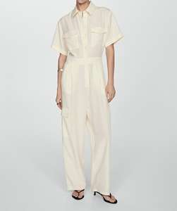 Vente chaude Street Style Lady Combinaison Formelle Col Écarté Poches Zip Revers <span class=keywords><strong>Jambe</strong></span> Large Femmes Combinaison - Product Image 1