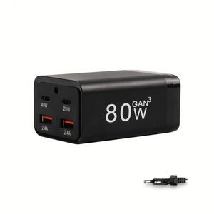 Adaptateur secteur GaN 80 Watts 4 ports EU PD QC 3.0 Type C Chargeur mural rapide pour ordinateur portable pour iPhone 14 13 12 PRO MAX Macbook Pro - Product Image 1