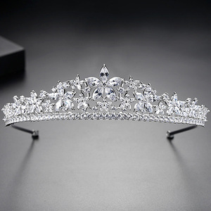 LUOXIN moda circón boda corona flor desfile real tiaras lujo nupcial accesorios para el cabello - Product Image 2