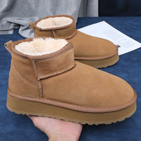 Automne/hiver nouvelles bottes de neige de créateur pour femmes avec velours chaud loisirs grand Couple bottes en coton à fond épais noir