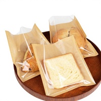 Sacs en papier kraft brun auto-scellants de qualité alimentaire, résistants à la graisse, pour biscuits, beignets, pâtisseries