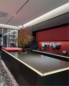 ชุดตู้ครัวสำเร็จรูปดีไซน์หรูหราสไตล์อิตาลีสำหรับโรงแรมเชิงพาณิชย์ทันสมัย พร้อมตู้เก็บของติดผนังและชุดไอส์แลนด์สำหรับห้องนั่งเล่น โครงสร้างโลหะ - Product Image 3