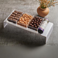 Boîte cadeau personnalisable Lucite Cube de 5mm, vitrine en plastique acrylique pour chocolats, noix, couvercle de séparation poli pour publicité