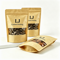Sachet d'emballage alimentaire plat à trois soudures écologique en papier kraft, petit format, avec encoche de déchirement, thermosoudable, pour thé et sucre