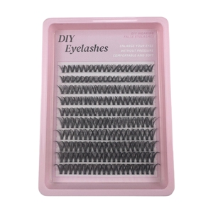 Extensions <span class=keywords><strong>de</strong></span> cils DIY, logo personnalisé, marque privée, cils en grappe segmentés DIY, 10 rangées, 200 pièces, cils en grappe 30D 40D 50D - Product Image 4