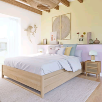 Combohome Table de chevet de luxe Chambre à coucher Pieds en bois massif Table de chevet nordique Table d'appoint