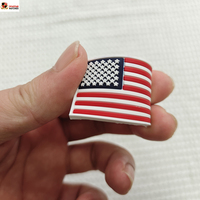 Écussons thermocollants personnalisés en PVC caoutchouc de 3 cm avec drapeaux des États-Unis, badges et étiquettes en silicone personnalisées pour sacs, chapeaux et vêtements