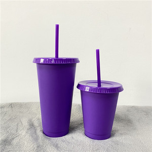 <span class=keywords><strong>Taza</strong></span> de plástico reutilizable <span class=keywords><strong>con</strong></span> tapa plana, vaso frío de 16oz y 24oz, 16oz, <span class=keywords><strong>precio</strong></span> de fábrica, paquete de 5 unidades - Product Image 6