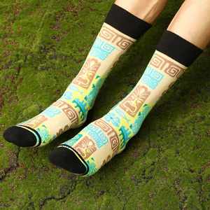 Calcetines de Vestir con Patrones <span class=keywords><strong>Retro</strong></span> Creativos, Calcetines Casuales para Halloween, Navidad, San Valentín, un Par de Calcetines Largos hasta la Pantorrilla, Regalos - Product Image 2