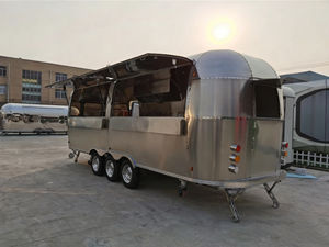 <b>Large</b> Stainless Steel Mobile Outdoor Food Truck Cart for Hotdog Ice Cream & Fast Food-Commercial Street Stall - Product Image 2