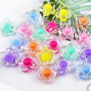 Transparent Flower Acrylic <b>Beads</b> With Inner Color For Jewelry Making DIY Accessories Plum Blossom Shape 12mm - Product Image 1
