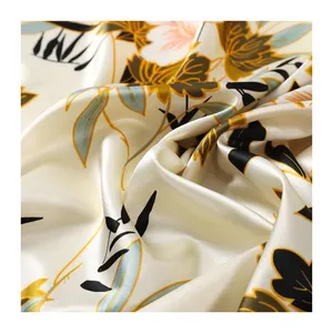 2024 nuevo diseño suave al tacto elegante personalizado estilo chino impreso digital poliéster brillante tela de satén de seda