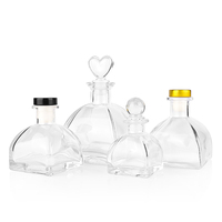 Flacon vide en verre pour diffuseur d'arômes avec bouchon et bâtonnets, pour huiles essentielles et parfums, 50ml, 100ml, 150ml, 250ml