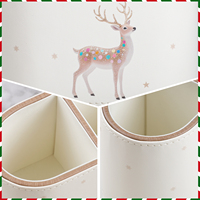 Porte-stylo ovale en cuir PU avec motif cerf coloré, organiseur de bureau pour fournitures de bureau, cadeau de Noël et décoration intérieure