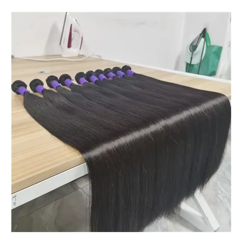 卸売生キューティクル整列髪ソフトボディウェーブバンドル100バージンミンクストレート人毛織りベンダーマレーシアの髪