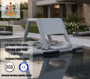 Île flottante gonflable d'extérieur avec auvent, tente flottante, camping, yacht, piscine, lac, flotteur aquatique, divertissement - Product Image 3