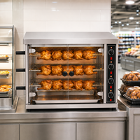 Machine à rôtir le poulet pour restaurant, four à gaz à 3 niveaux avec corps en acier inoxydable