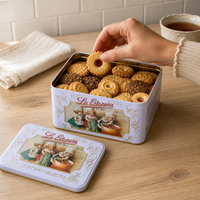 Boîtes à gâteaux vides personnalisées avec logo, 100% qualité alimentaire, avec couvercles, pour biscuits, boîte en métal