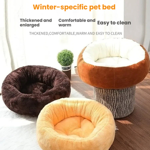 Cama Redonda de Flanela para Animais de Estimação, Colchão Universal para Quatro Estações para Cães e Gatos - Product Image 2