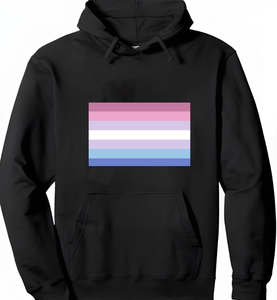 Felpa con Cappuccio in Seta con Logo LGBT Pride Personalizzato Arcobaleno, Design Bigender (Più <span class=keywords><strong>Maschile</strong></span>) - Product Image 2